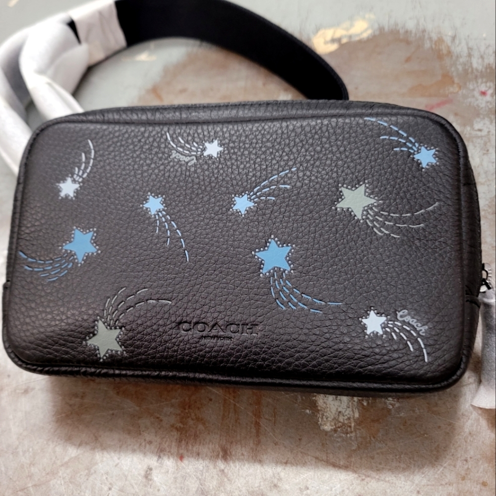 Coach Carrier Phone Crossbody with Shooting Star Print 🌠  NWT Black - Picture 3 of 7